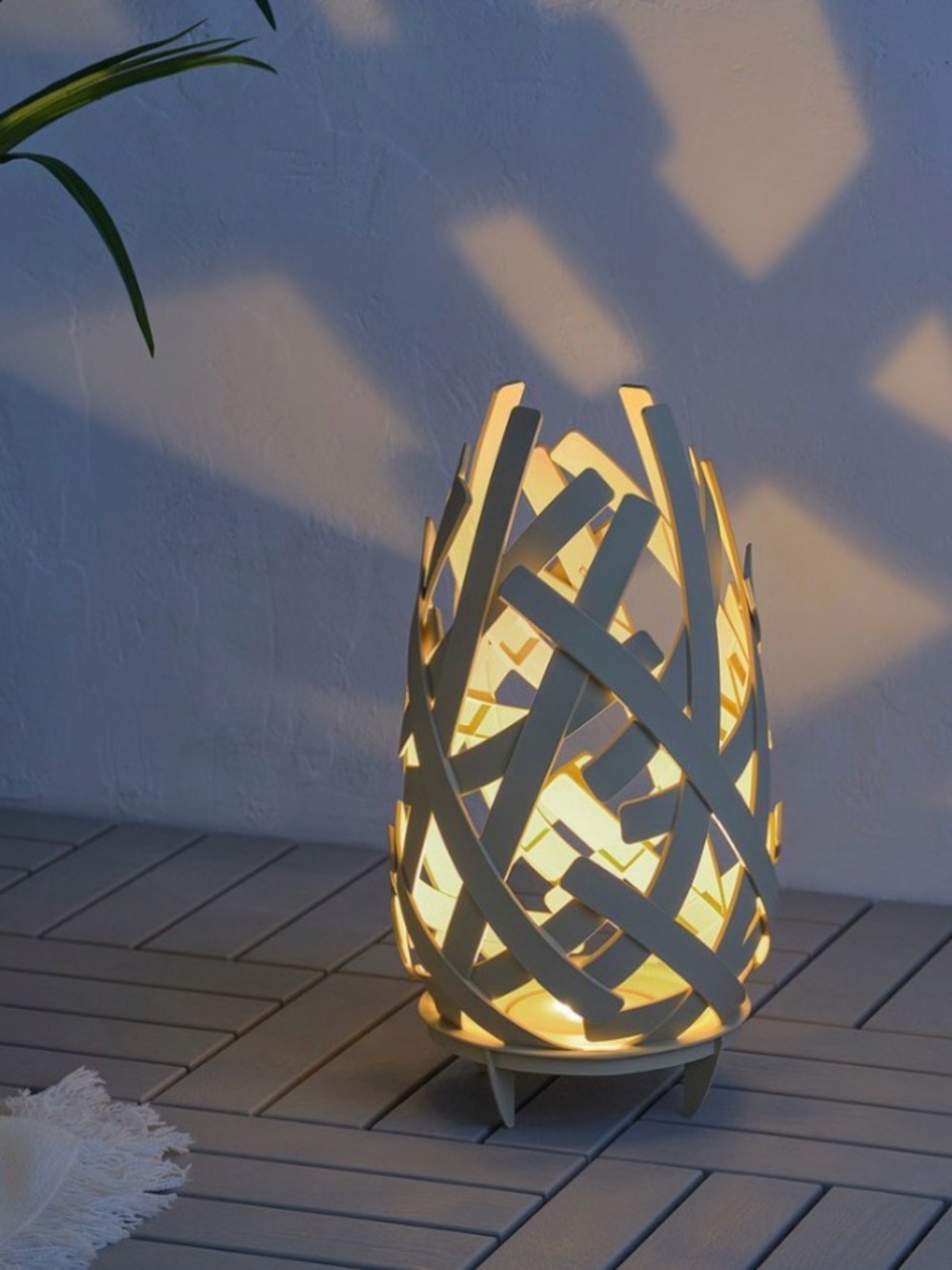 IKEA Solvinden Woven Cage Table Lamp in Warm White
